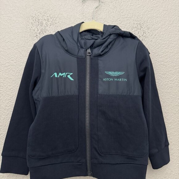 Aston Martin AMR by Hackett Travel Hoody Jacket Navy Blue Toddler Size 2 Years - Picture 2 of 10